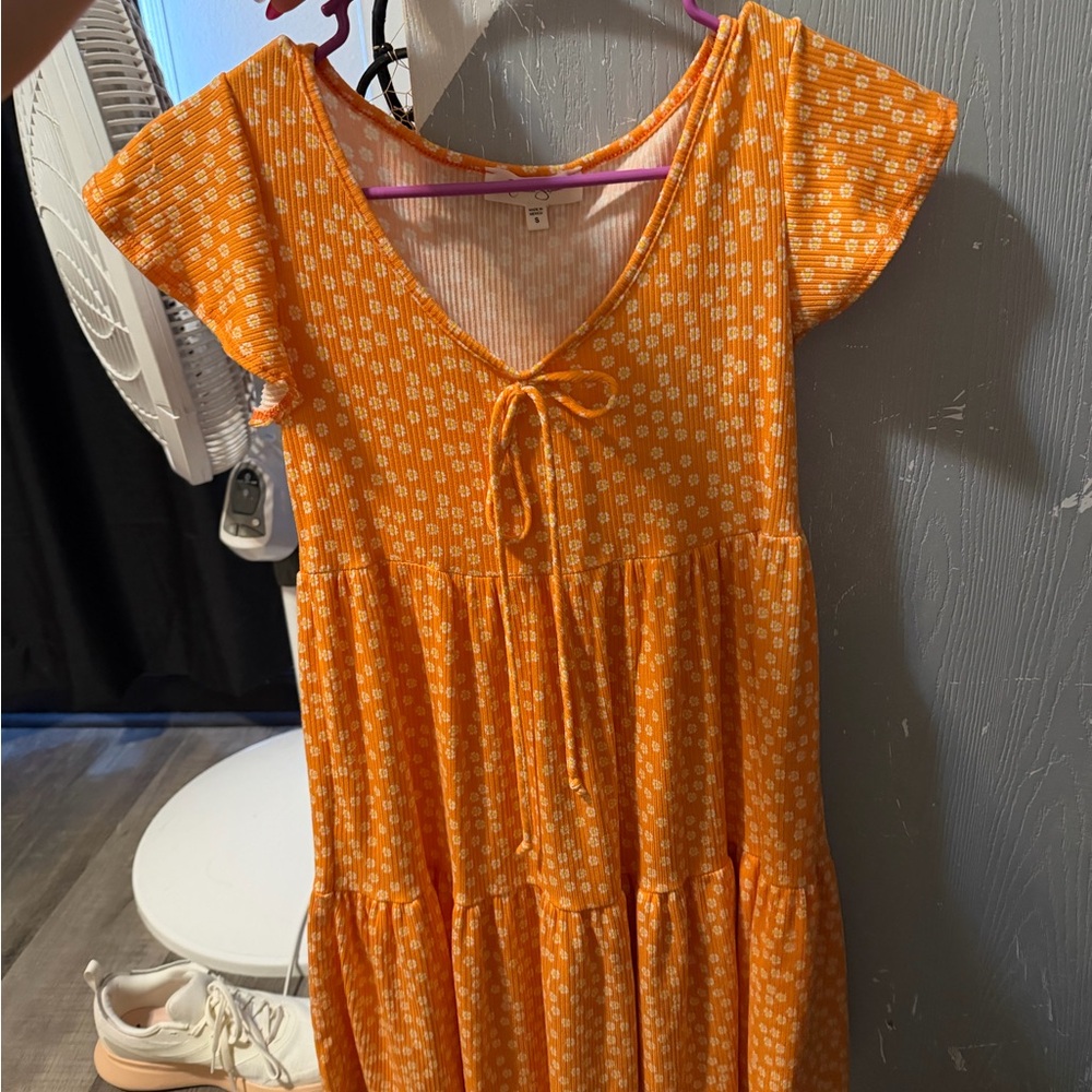 Jessica Simpson Vibrant Orange Floral Dress